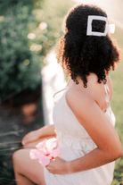 Square Flat Hair Clip | Large | Coconut White - A'Bekah's Boutique