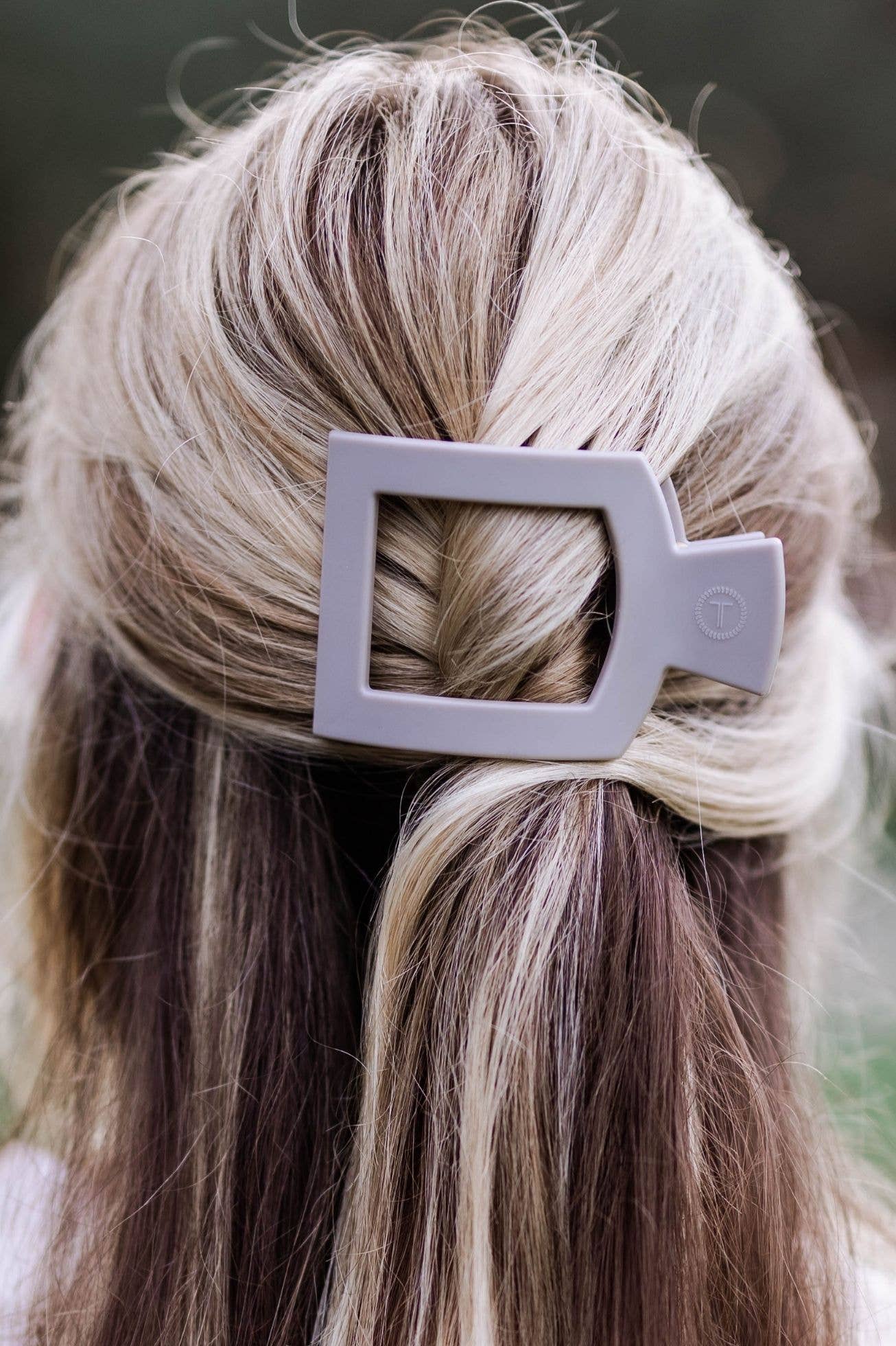Square Flat Hair Clip | Med. | Silver Flames - A'Bekah's Boutique