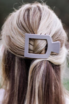 Square Flat Hair Clip | Med. | Silver Flames - A'Bekah's Boutique