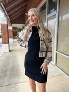 Still Standing Camel Plaid Cropped Jacket - A'Bekah's Boutique