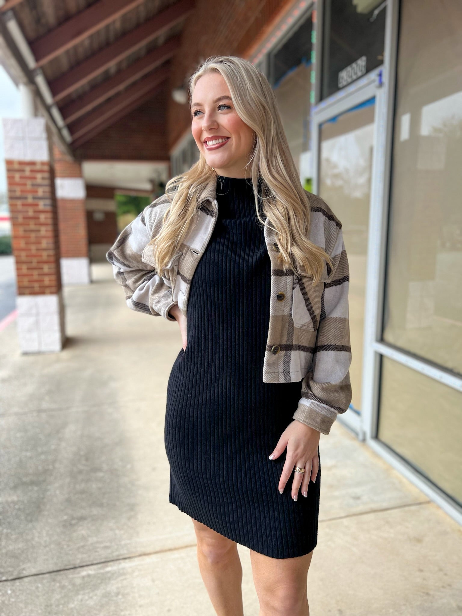 Still Standing Camel Plaid Cropped Jacket - A'Bekah's Boutique