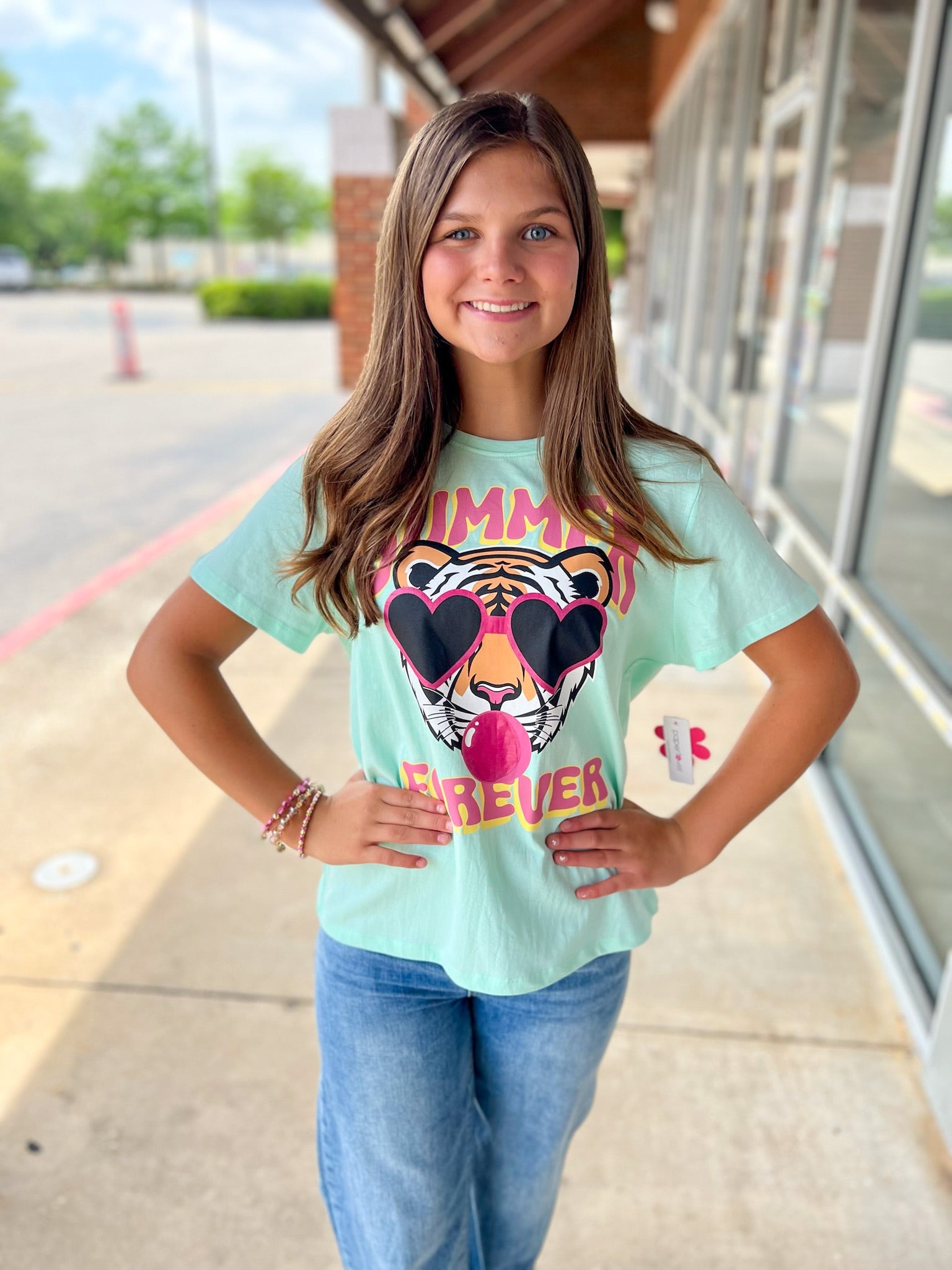 Summer Forever Girls Tiger Bay Blue Graphic T-Shirt - A'Bekah's Boutique