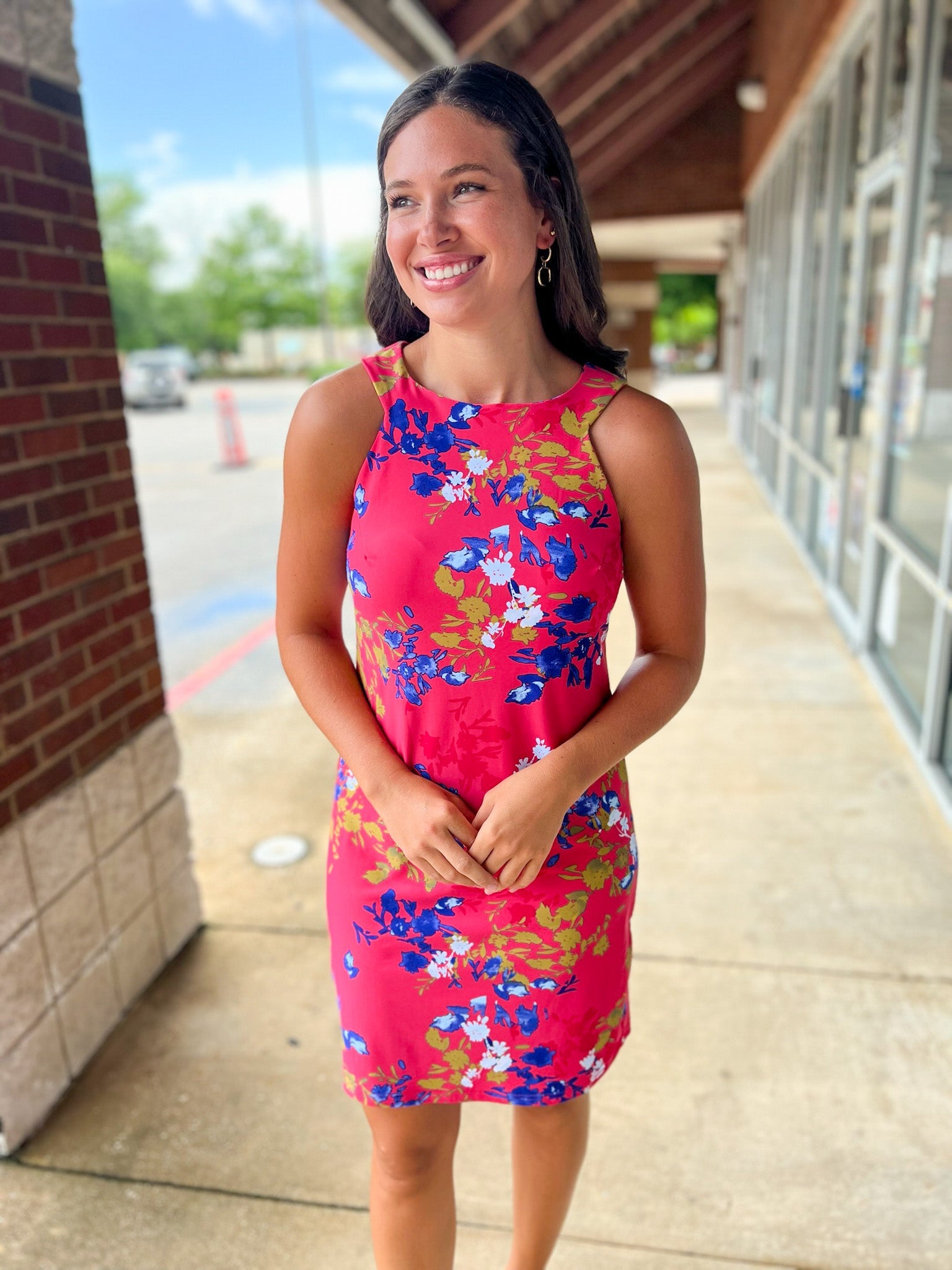 Summer Fun Coral Floral Sleeveless Dress - A'Bekah's Boutique
