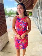 Summer Fun Coral Floral Sleeveless Dress - A'Bekah's Boutique