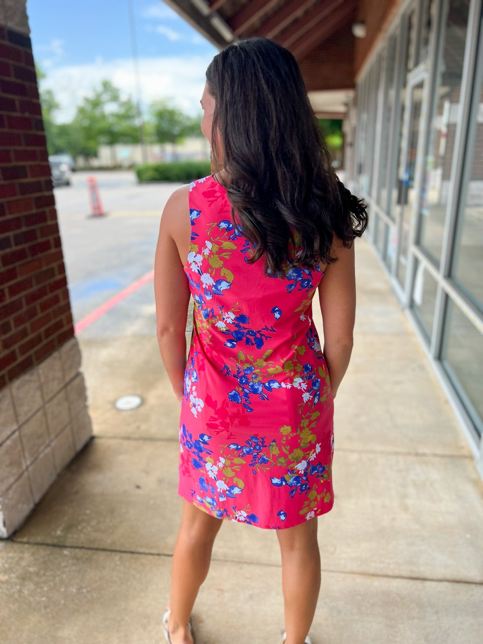 Summer Fun Coral Floral Sleeveless Dress - A'Bekah's Boutique