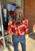 Swept Away Red Floral Long Sleeve Bodysuit - A'Bekah's Boutique