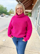 Take A Second Look Hot Pink Cowl Neck Sweater - A'Bekah's Boutique
