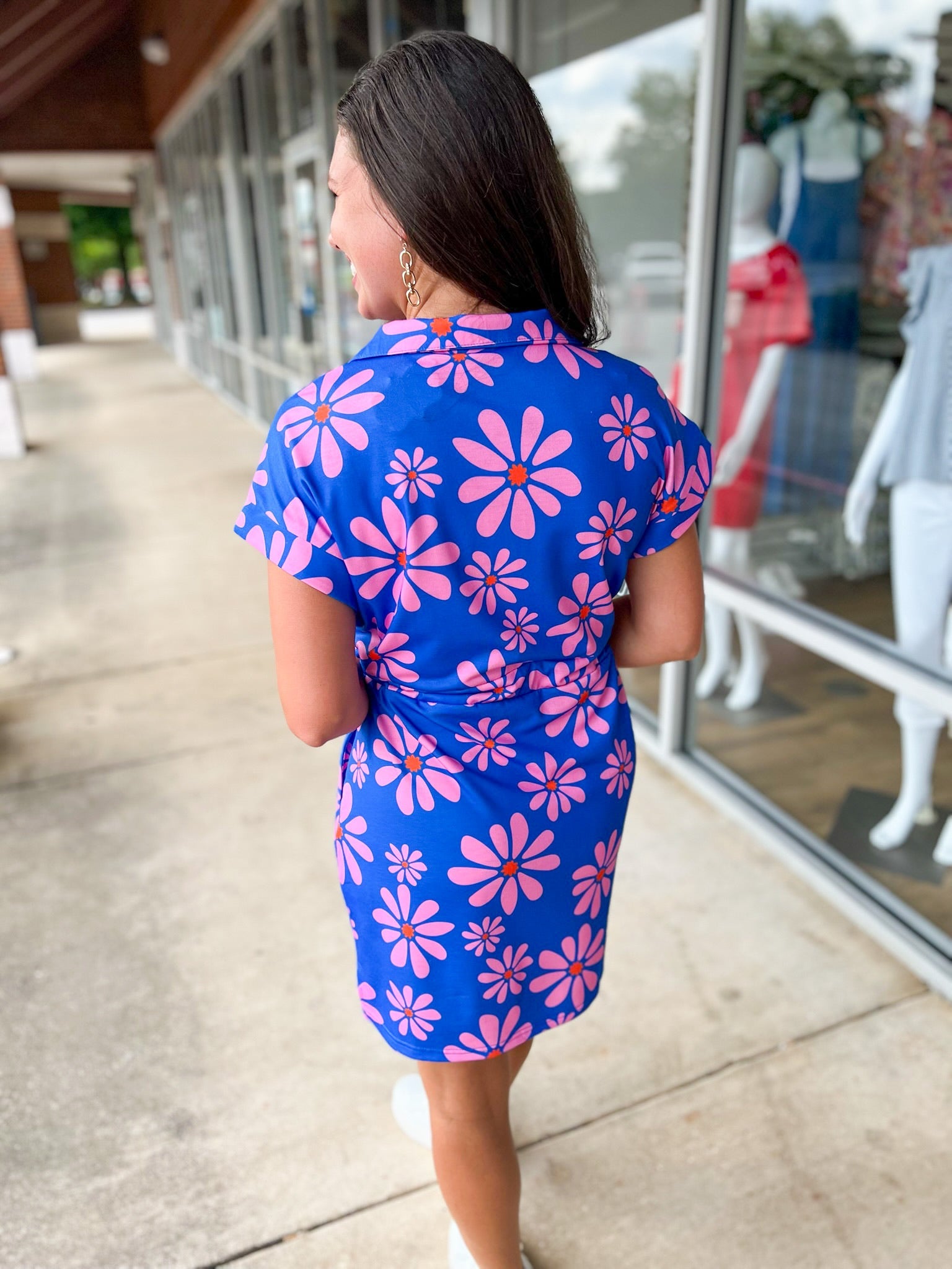 Take Me To Paradise Purple Floral Quarter Zip Dress - A'Bekah's Boutique