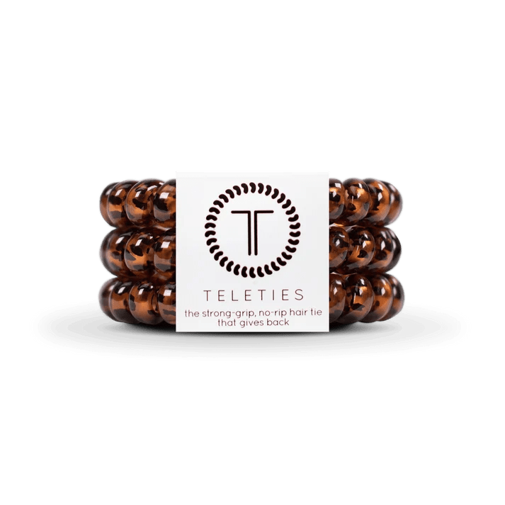 Teleties Tortoise Small Hair Ties Set of 3 - A'Bekah's Boutique