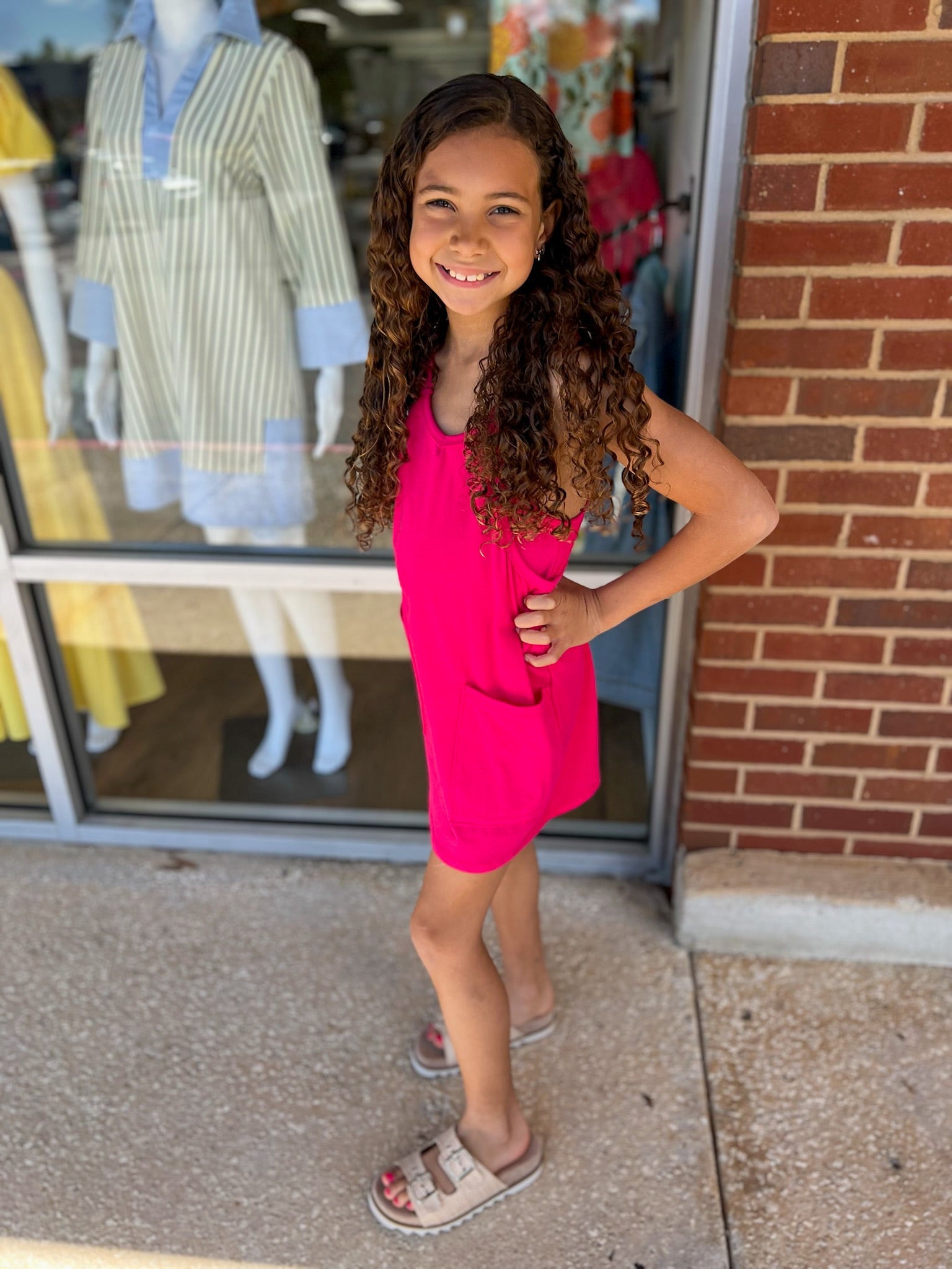 Tell Me Twice Girls Hot Pink Romper - A'Bekah's Boutique