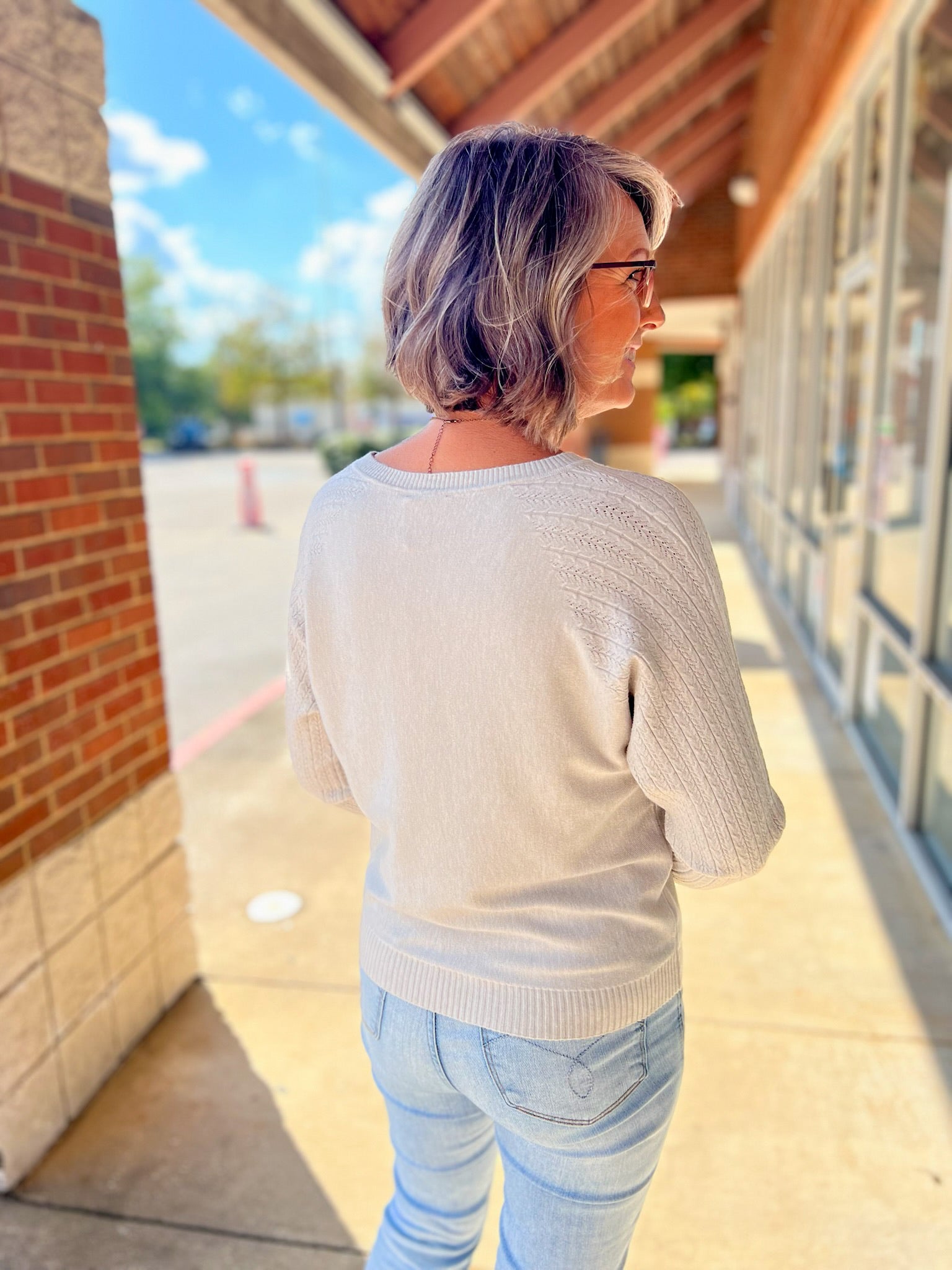 Think Positive Soft Gray Fine Gauge Sweater - A'Bekah's Boutique