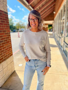 Think Positive Soft Gray Fine Gauge Sweater - A'Bekah's Boutique