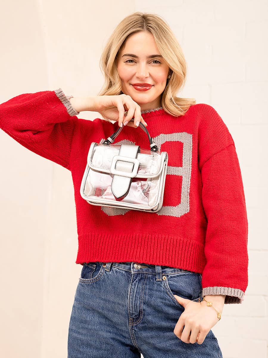 Toni Clear Flapover Crossbody Bag – Stadium Purse | Game Day Purse - A'Bekah's Boutique