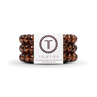Teleties tortoise brown spiral hair ties set of 3 with branded label