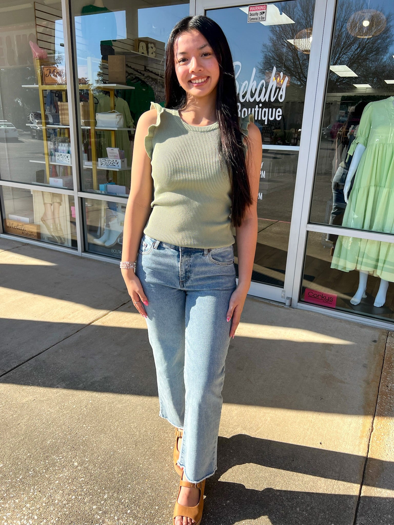 Tractr Girls 5 Pocket Wide Leg Cropped Jeans with Frayed Hem - A'Bekah's Boutique