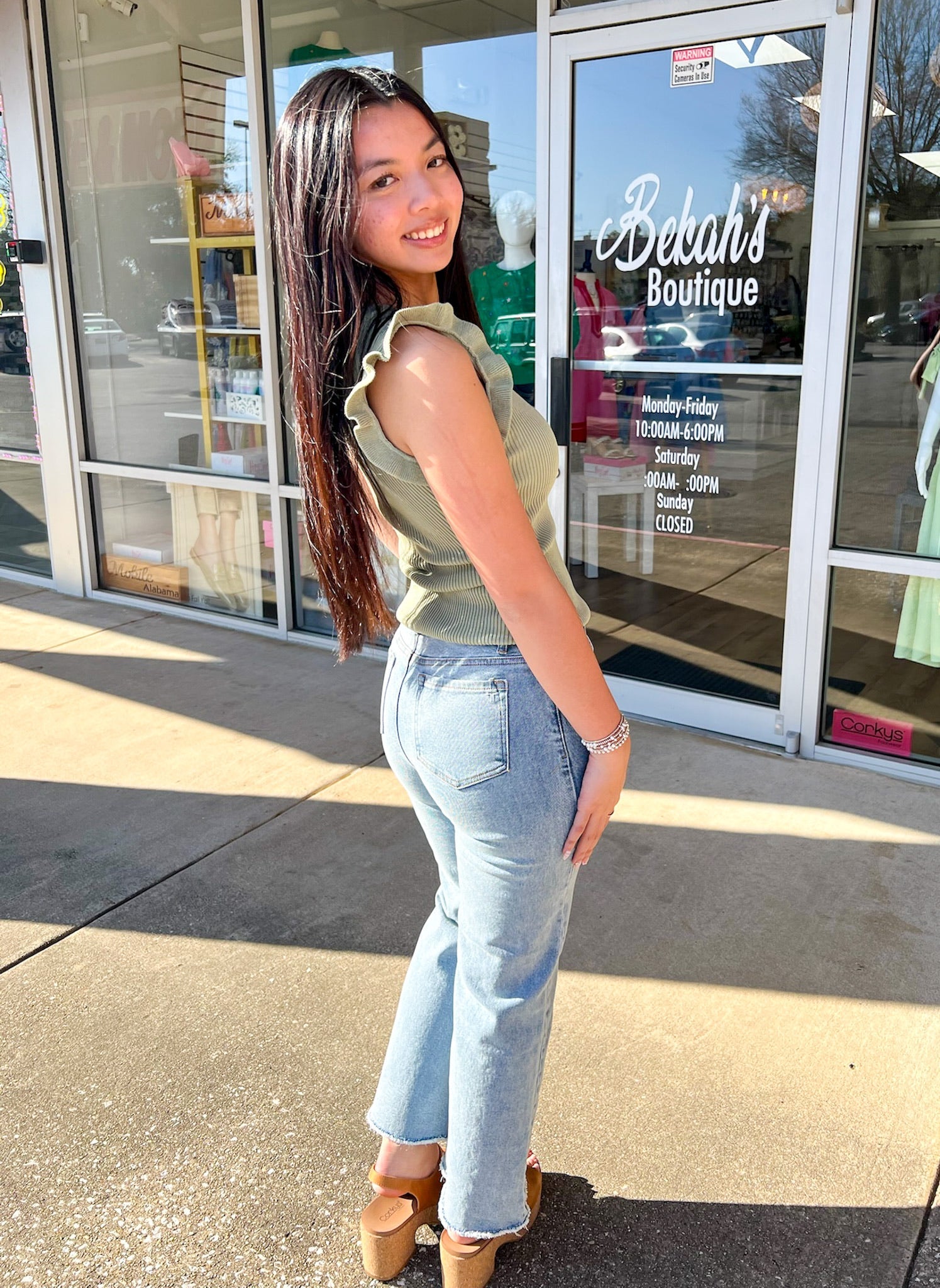 Tractr Girls 5 Pocket Wide Leg Cropped Jeans with Frayed Hem - A'Bekah's Boutique