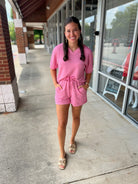 Truly Yours Pink Textured Short Set - A'Bekah's Boutique