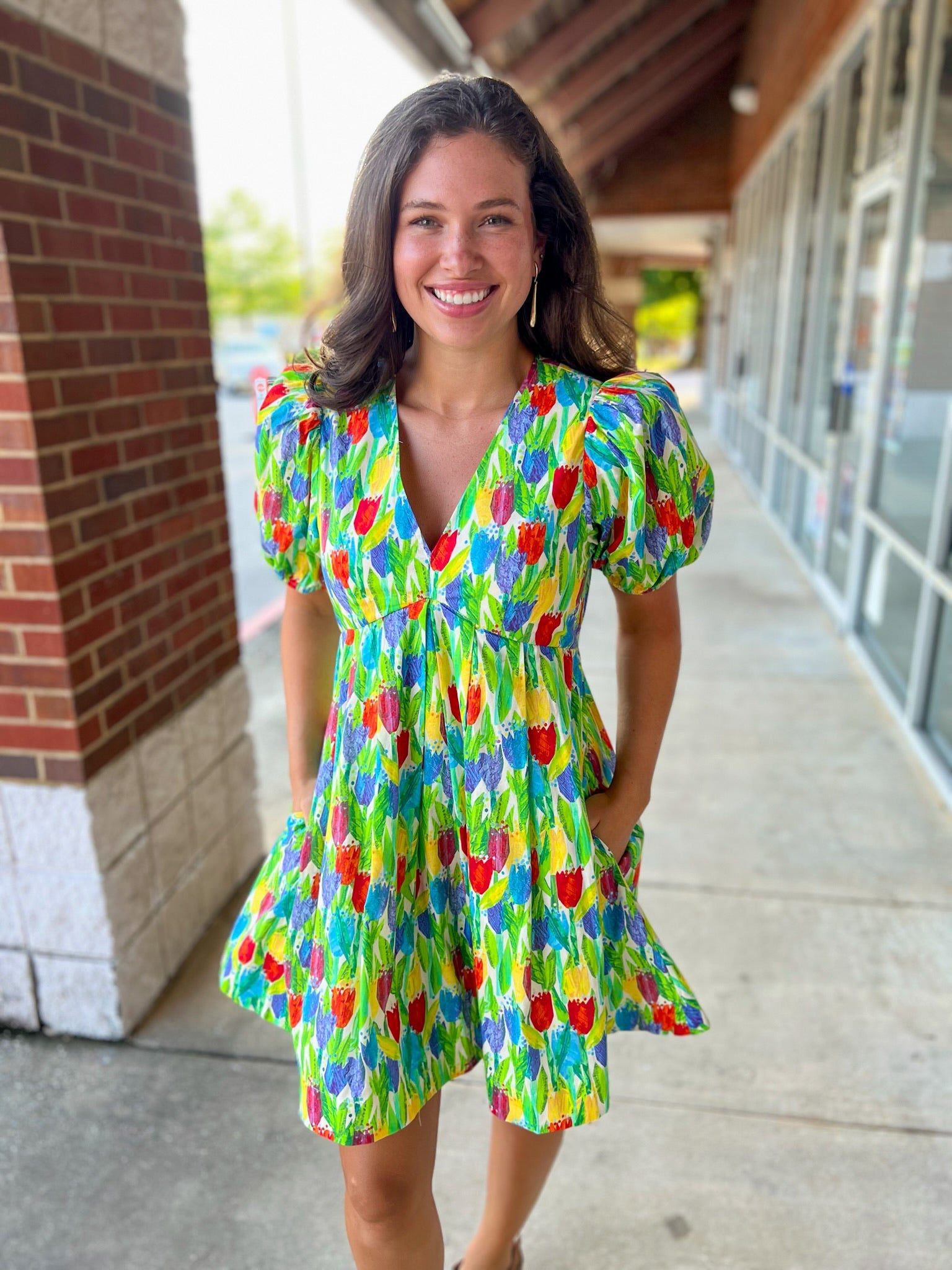 Up In The Air Tulip Floral Print Dress with Pockets - A'Bekah's Boutique