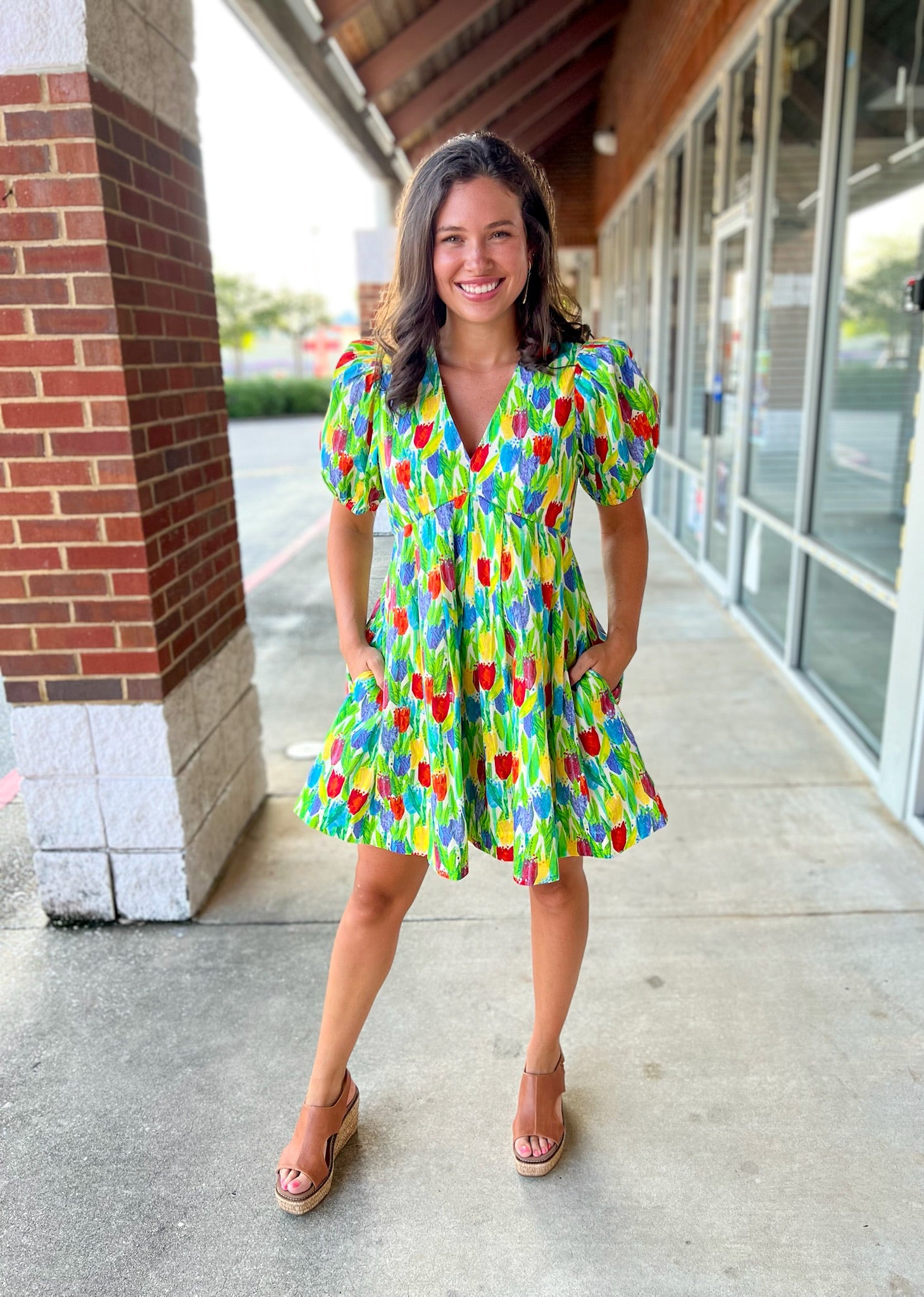 Up In The Air Tulip Floral Print Dress with Pockets - A'Bekah's Boutique