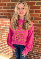 Warm Wishes Pink Christmas Tree Lurex Thread Embroidered Sweater - A'Bekah's Boutique