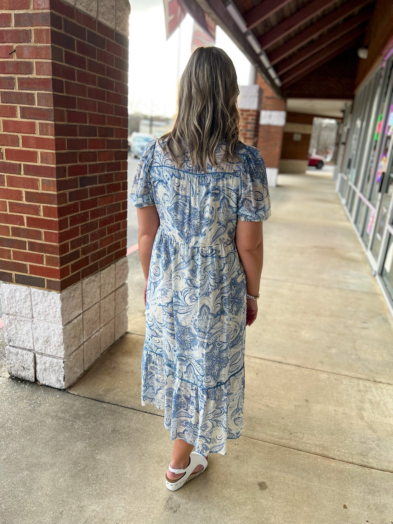 What A Vision Blue Paisley Tiered Midi Dress (R) - A'Bekah's Boutique