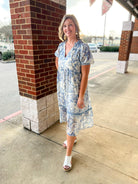 What A Vision Blue Paisley Tiered Midi Dress (R) - A'Bekah's Boutique