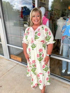 When You Know Cream Floral Midi Dress - A'Bekah's Boutique
