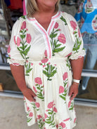 When You Know Cream Floral Midi Dress - A'Bekah's Boutique