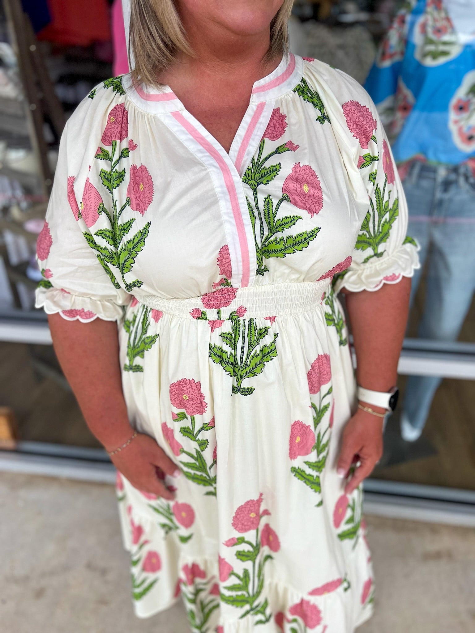 When You Know Cream Floral Midi Dress - A'Bekah's Boutique