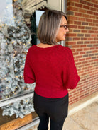 Wine Cropped Half Dolman Sleeve Sweater - A'Bekah's Boutique