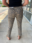 YMI Cheetah Print High Rise Pull On Joggers with Drawstring - A'Bekah's Boutique