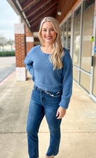 You'll Be Mine Gray Blue Sweater with Long Balloon Sleeves - A'Bekah's Boutique