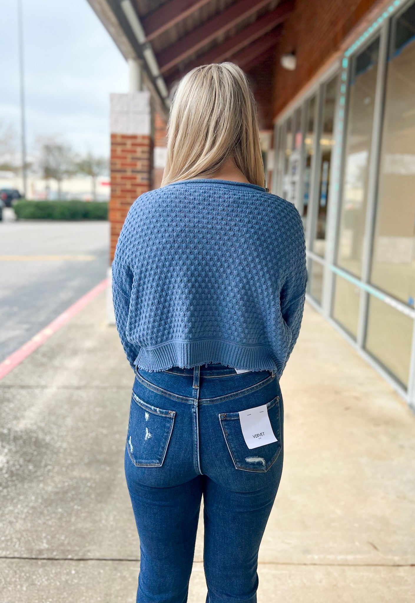 You'll Be Mine Gray Blue Sweater with Long Balloon Sleeves - A'Bekah's Boutique