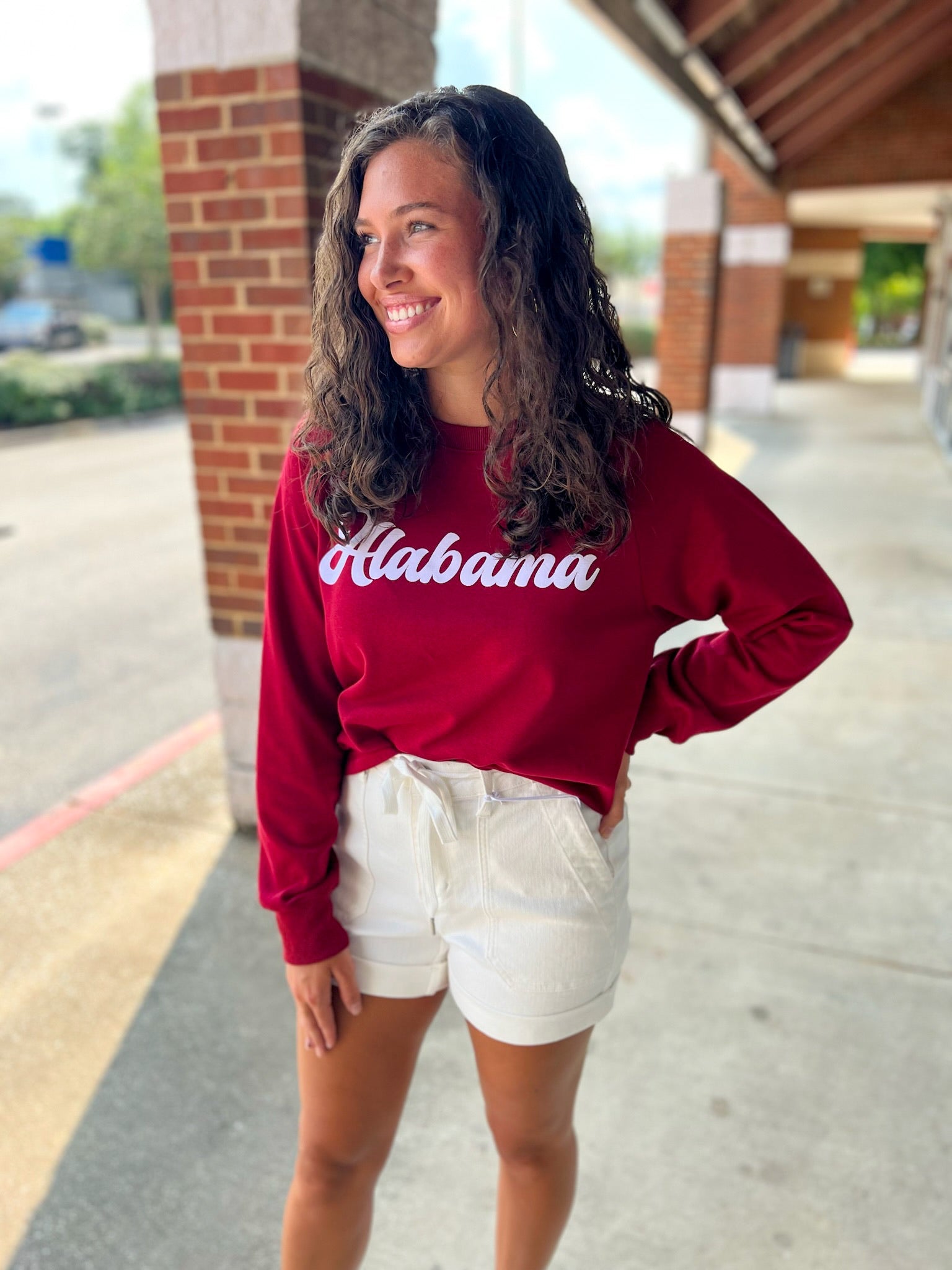 Your Biggest Fan Crimson Alabama Logo Cropped Sweatshirt - A'Bekah's Boutique