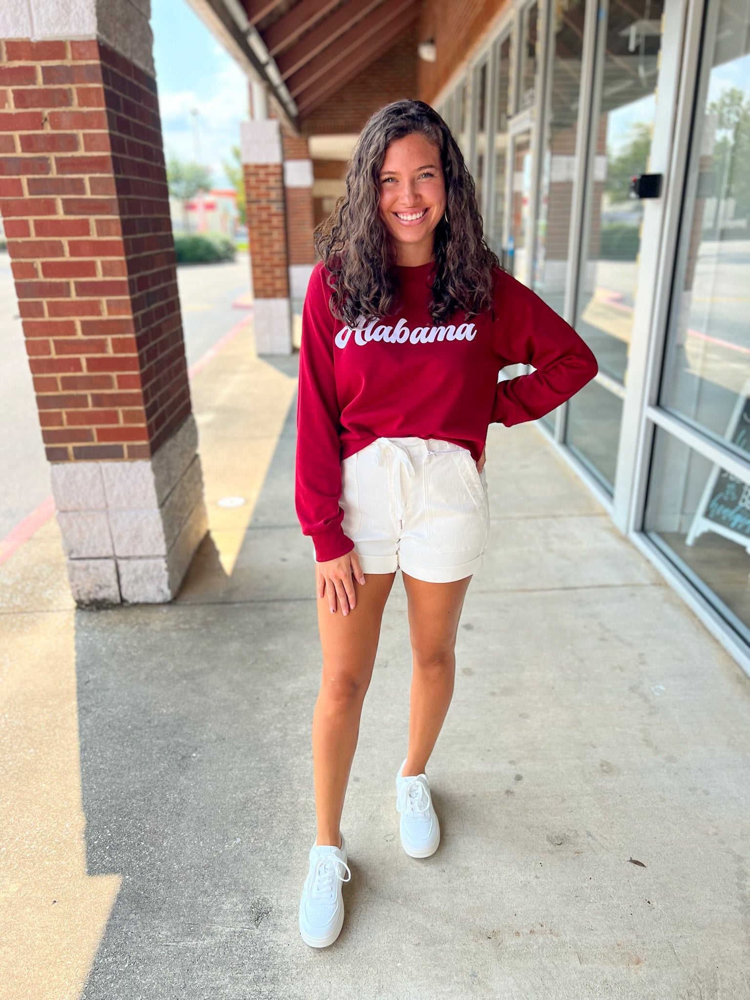 Your Biggest Fan Crimson Alabama Logo Cropped Sweatshirt - A'Bekah's Boutique