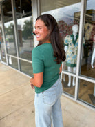 You've Got A Way Dry Herb Green Short Sleeve Sweater - A'Bekah's Boutique