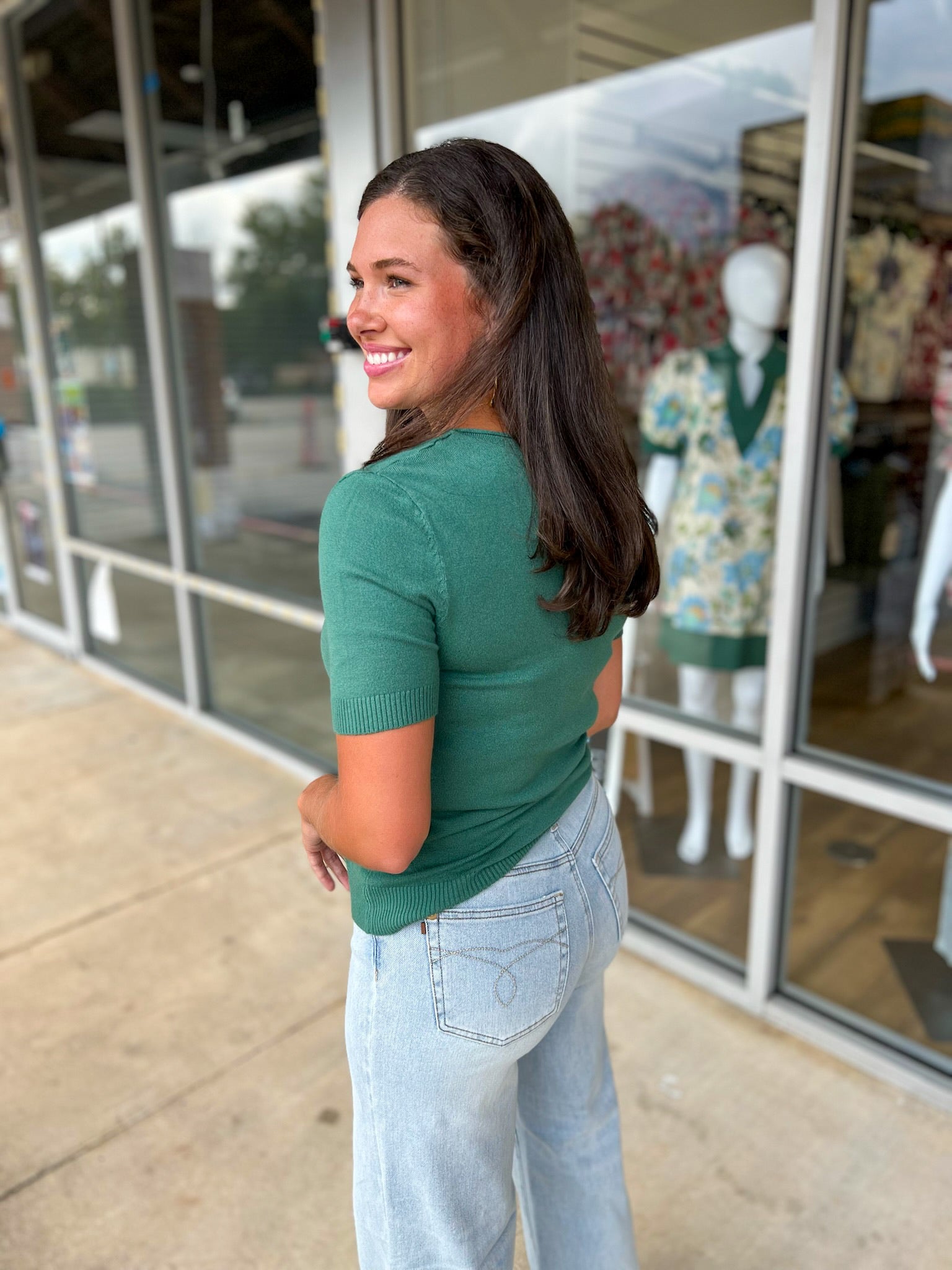 You've Got A Way Dry Herb Green Short Sleeve Sweater - A'Bekah's Boutique