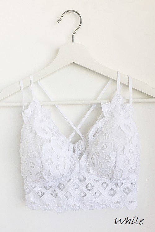 Crochet Lace V-Neck Bralette (C) - A'Bekah's Boutique