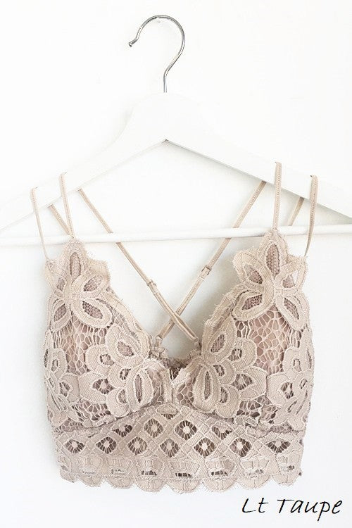 Crochet Lace V-Neck Bralette (R) - A'Bekah's Boutique