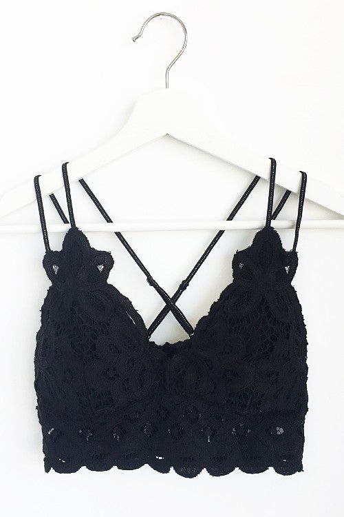 Crochet Lace V-Neck Bralette (R) - A'Bekah's Boutique