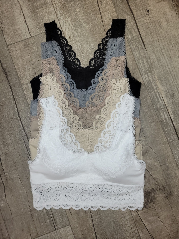 Lace Bralette with rounded neckline (R) - A'Bekah's Boutique