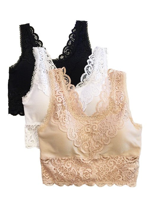 Lace Bralette with rounded neckline (R) - A'Bekah's Boutique